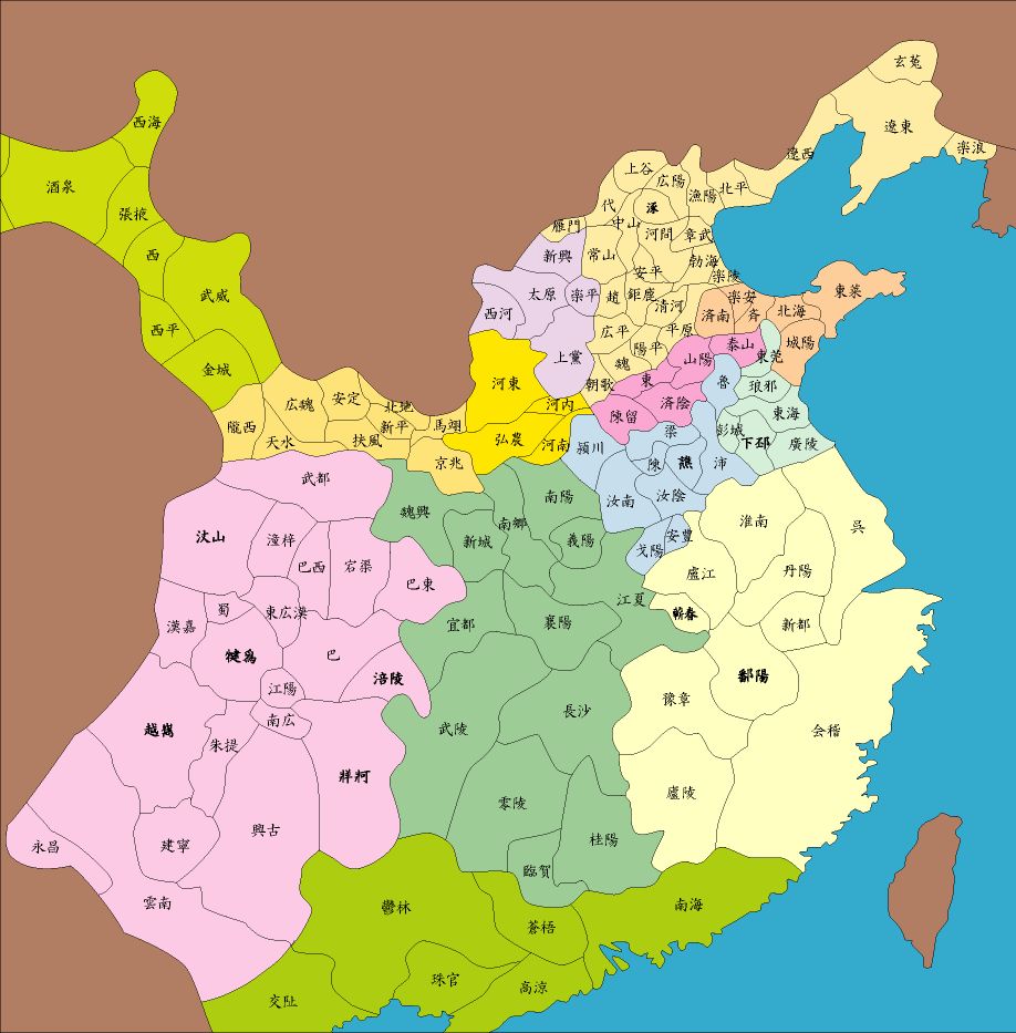 东汉十三州——取《后汉书·志·郡国》截图
