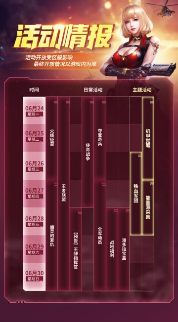 红警OL手游主题活动周历（6月24日-6月30日）
