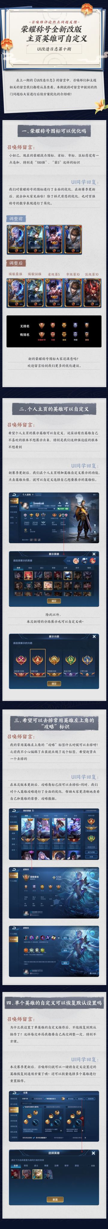 《王者UI改造日志》第十期：荣耀称号全新改版，主页英雄可自定义