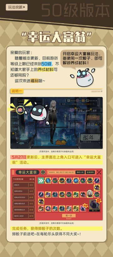 50级版本【幸运大富翁】限时活动玩法说明