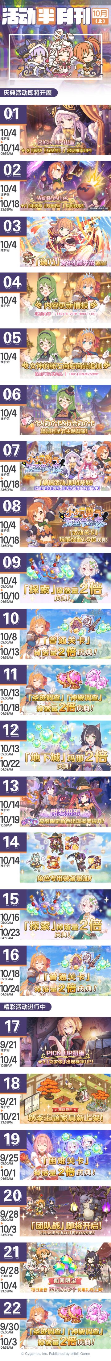 十月上旬常规活动开展预告