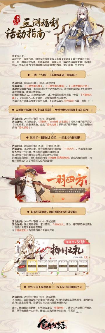 《食物语》三测福利活动指南