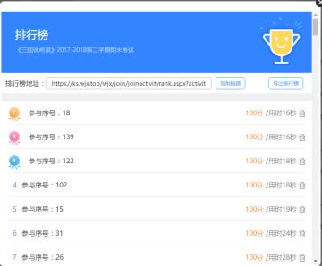 《三国诛将录》期末考试解析及获奖公告