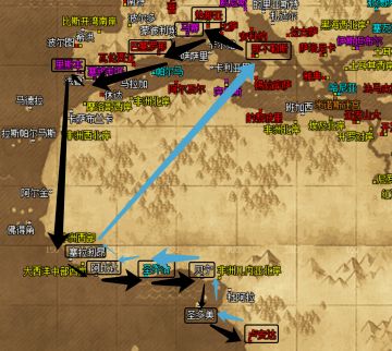 暂时还有效的欧非组合跑商路线