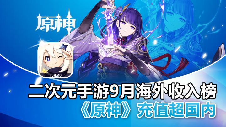 二次元手游9月海外收入榜,《原神》充值超国内!截图