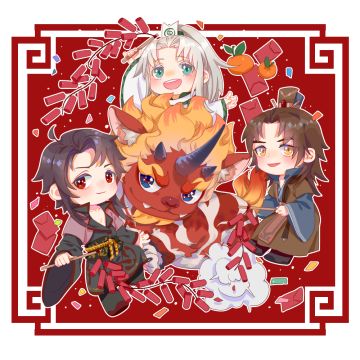 【除夕贺图】黑白无常与钟天师大闹年兽？！