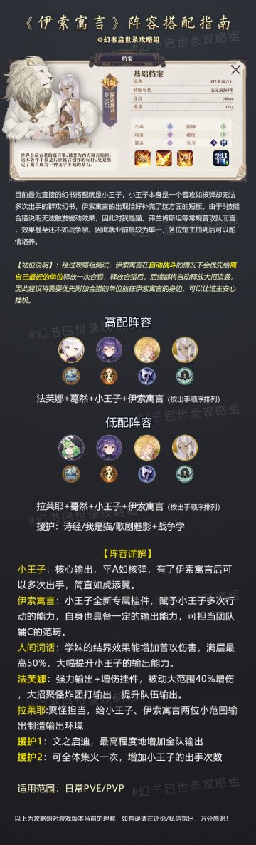 《伊索寓言》阵容搭配推荐来了！