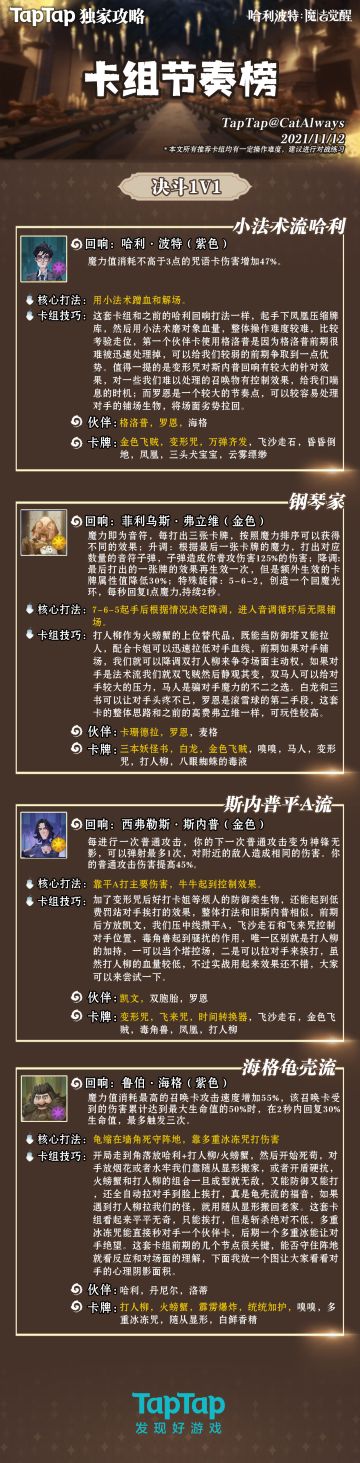 魔咒训练赛卡组推荐🔥1V1（每周持续更新）20211112