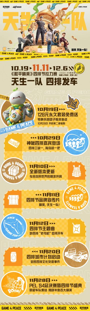 和平精英四排节，车队拉力赛正式开启！