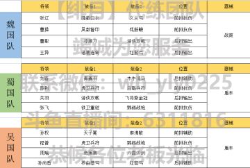 【绯月】团队《荣耀新三国》部分阵容分享