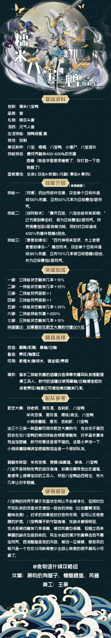糯米八宝鸭资料卡【什锦攻略组】