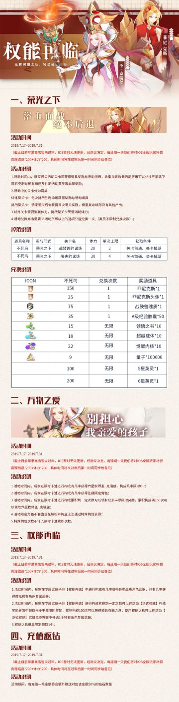 【大版本更新】权能再临活动开启