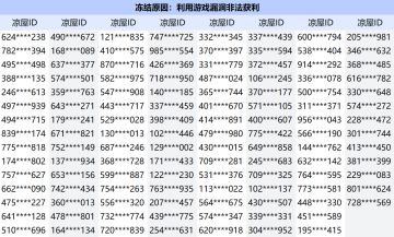 关于近期利用游戏漏洞牟利的冻结说明(2023.2.21)