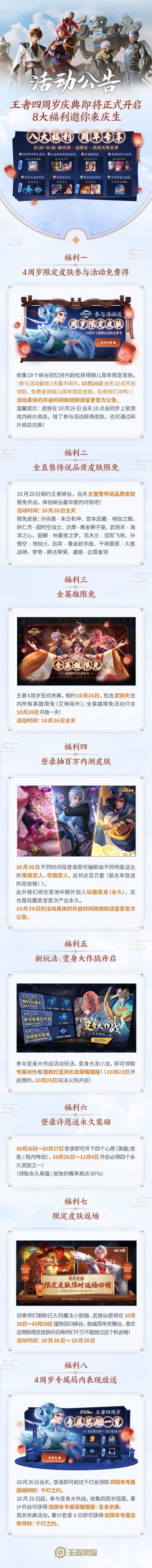 【王者四周岁】庆典狂欢即将开启，多重福利享不停