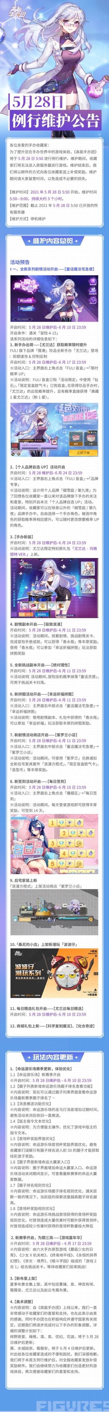 《高能手办团》5月28日更新公告