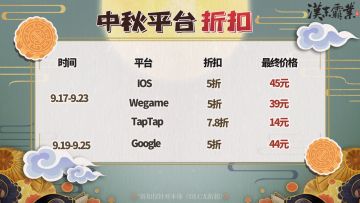 《汉末霸业》中秋节全平台打折公告！
