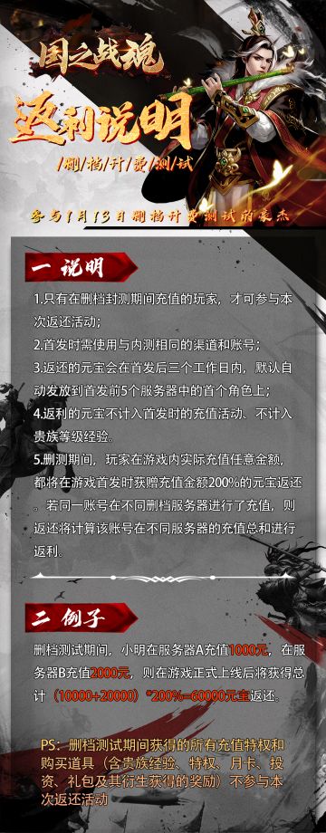 【返利说明】2022年1月13日删档计费测试返利说明