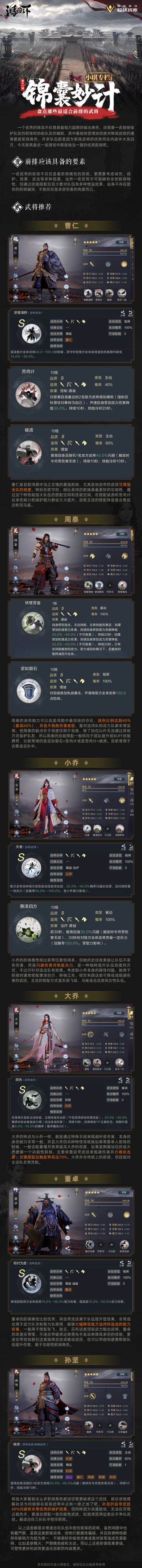 【锦囊妙计第11期】盘点那些最适合前排的武将