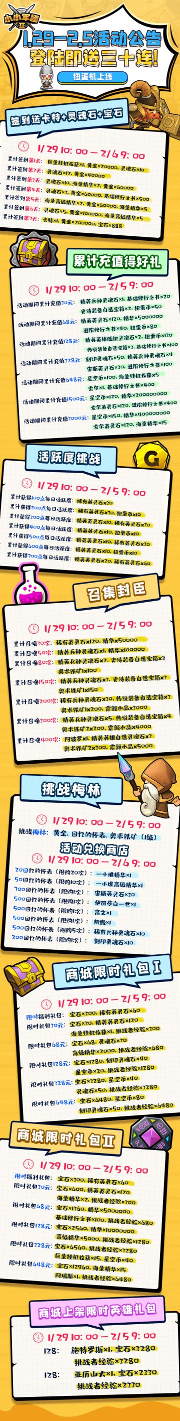 【1.29活动更新&维护&福利预告！】