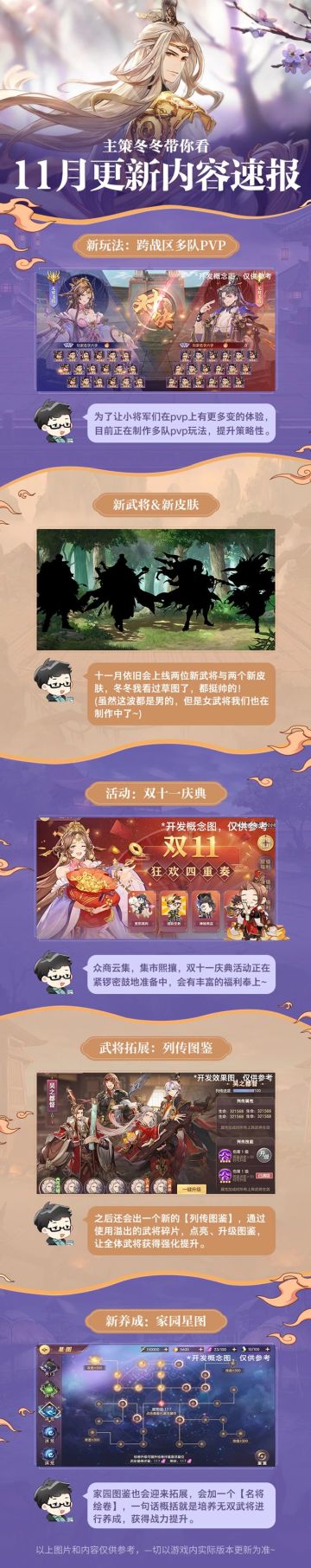 主策冬冬带着十一月更新内容速报来了！