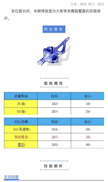 【崩坏3】武器评测 | 雨后誓言