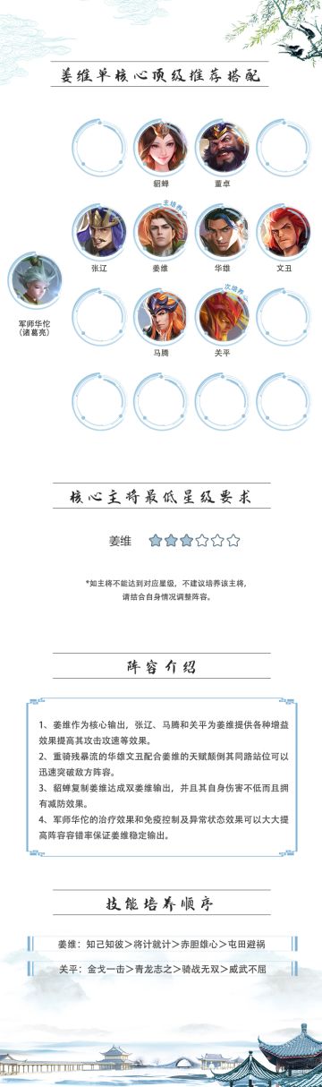 【姜维攻略】顶级推荐搭配