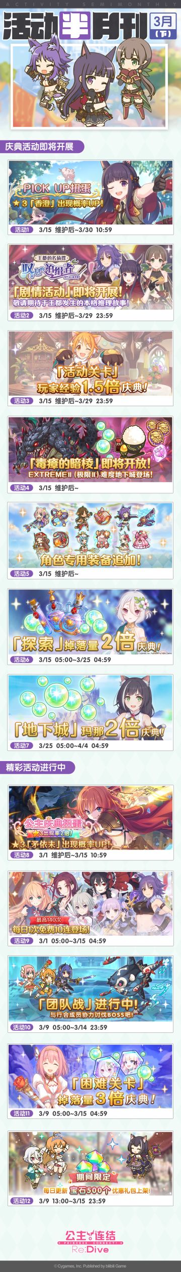 三月下旬常规活动开展预告