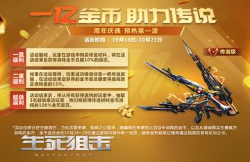 一亿金币，助力传说《生死狙击》手游三周年庆典预热福利第一波