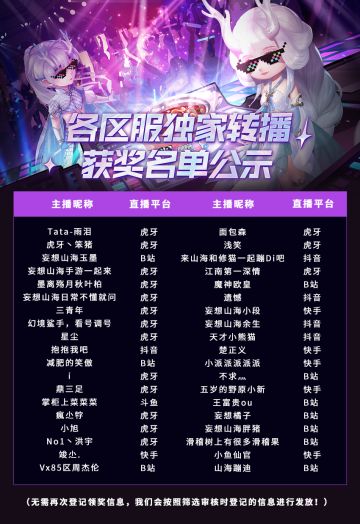 活动开奖丨蹦迪狂欢夜直播活动开奖啦！