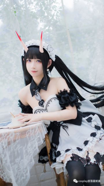 cos：碧蓝航线​能代女仆装cos正片@千莫，有时候真不知该如何和你相处呢