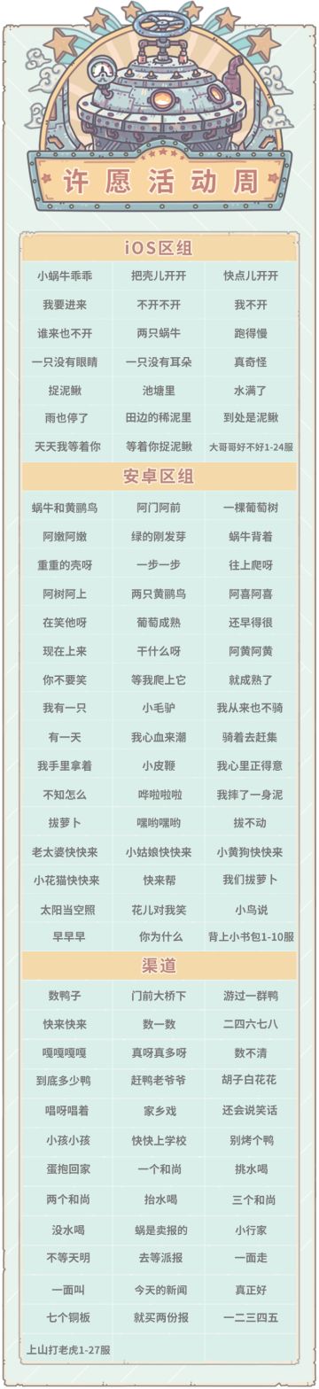 本期活动|0715活动预告，大祈愿之阵开启！