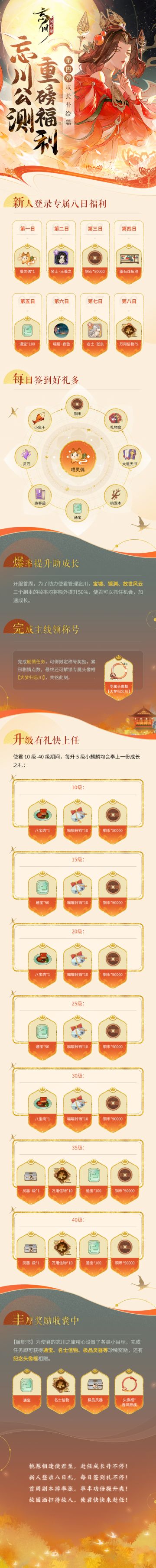 【公测福利】第四弹：成长补给篇