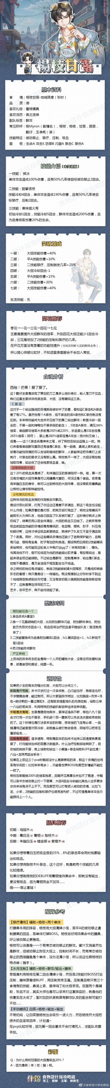 杨枝甘露资料卡【什锦攻略组】