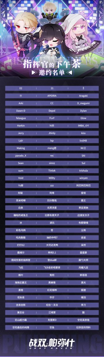 《战双帕弥什》线下见面会名单公布
