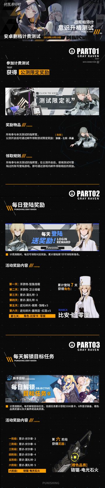 【战双】有关计费测的限定奖励与每日活动说明