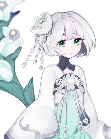 #角虫的腿部挂件#素雅的白色和青色太高级了（来源：@HongCha）