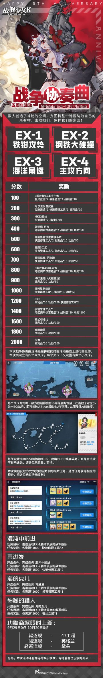 2019.9.26 五周年活动“战争协奏曲”公告