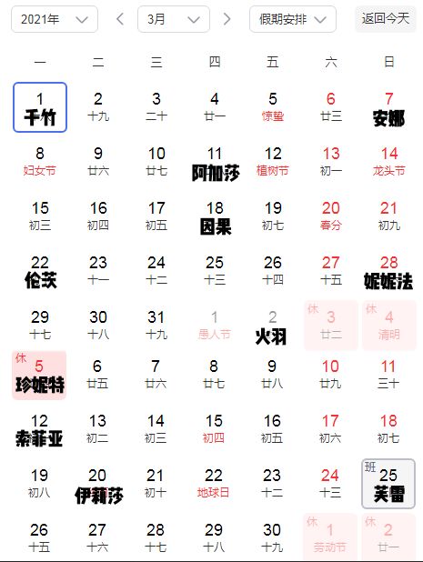 来水一个 3月还没活动池子日历 按着生日表 手抄了一份 希望有帮助截图