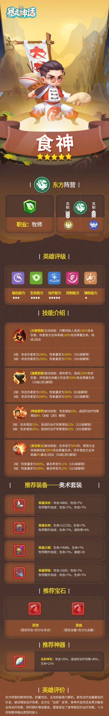 【英雄介绍】《暴走神话》东方阵营—食神