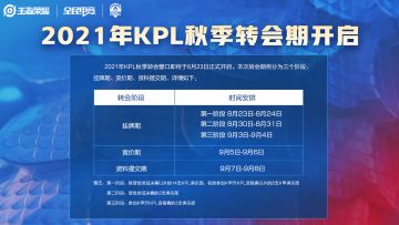 2021年KPL秋季转会期开启公告
