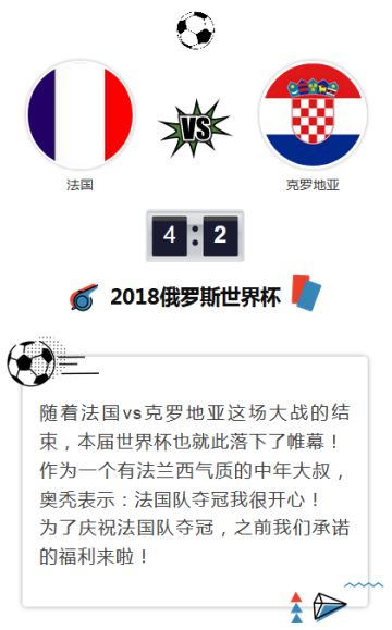 【福利】世界杯决赛落幕，奥秃送上全员福利！