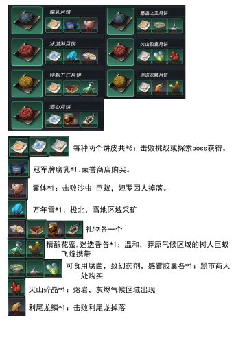 中秋活动所需材料对照表