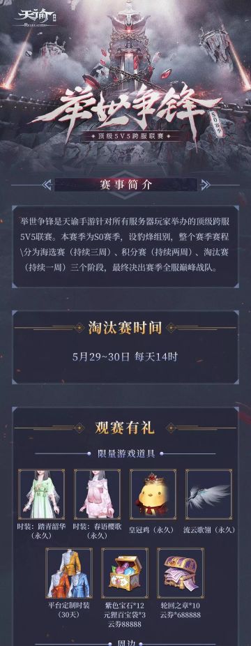 举世争锋淘汰赛震撼来袭，观赛即有机会得永久外观！