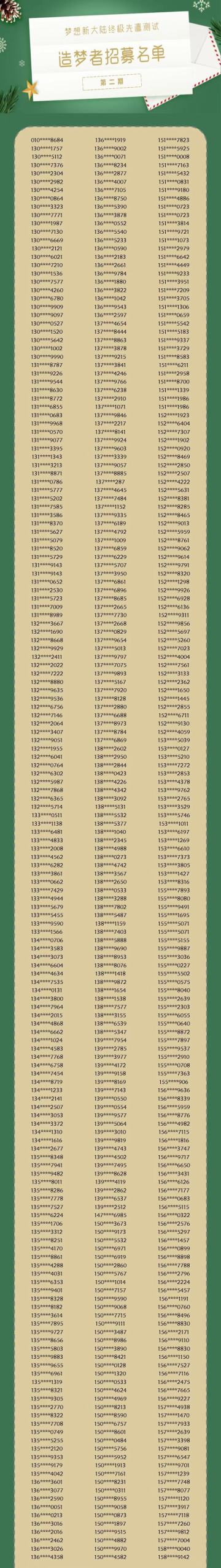 终测招募名单第二期 | 我们等你来哦~