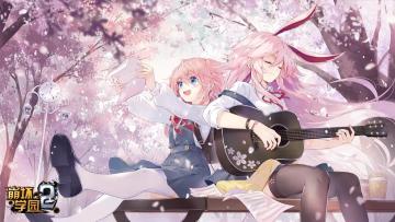 「壁纸放送」樱花树下的悠扬琴声
