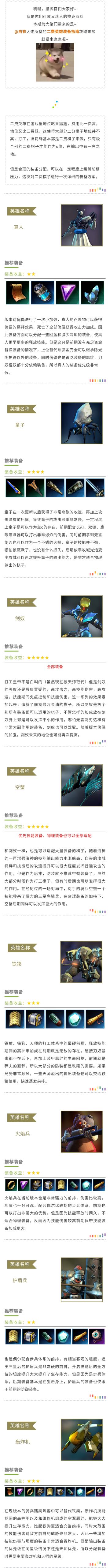 装备指南丨装备推荐之二费英雄