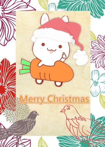 看！这有一只圣诞兔！