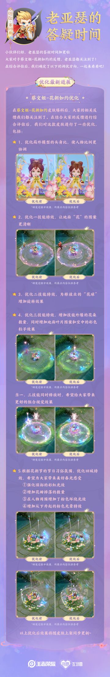 老亚瑟的答疑时间|【蔡文姬-花朝如约】皮肤调优