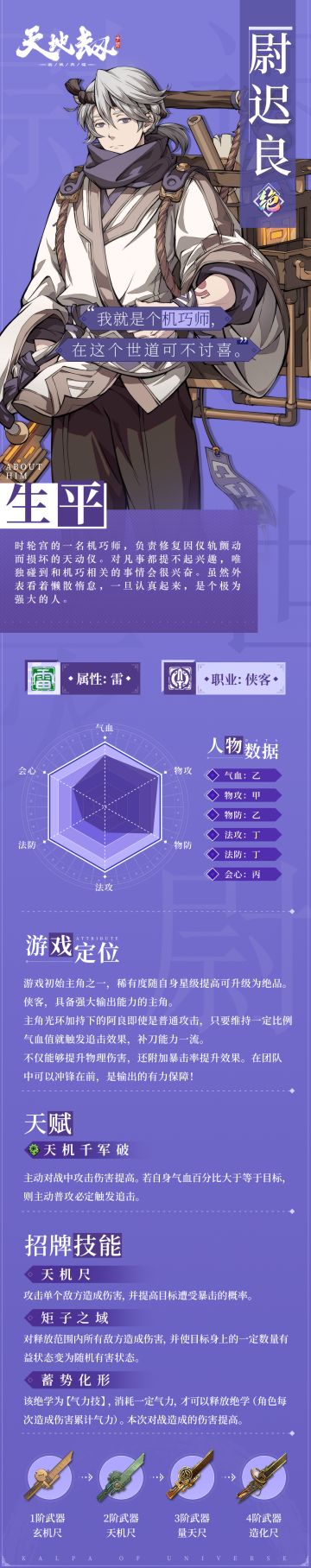 角色档案丨尉迟良：死生轻掷，敢谋苍天