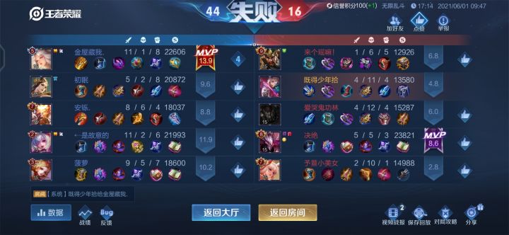被女玩家暴打了。截图